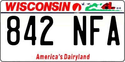 WI license plate 842NFA