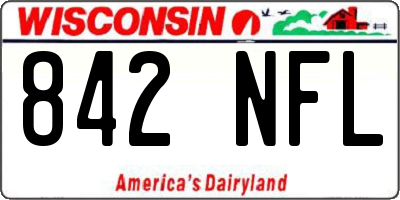 WI license plate 842NFL