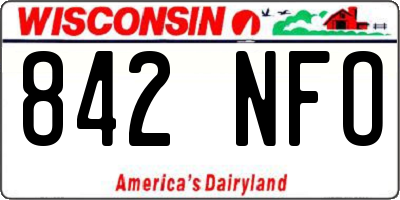 WI license plate 842NFO