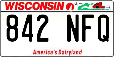 WI license plate 842NFQ