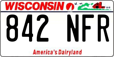 WI license plate 842NFR