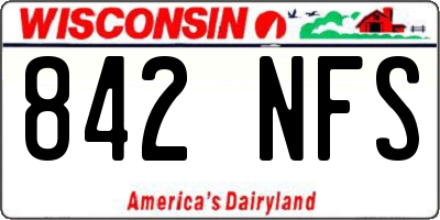 WI license plate 842NFS