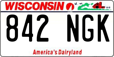 WI license plate 842NGK