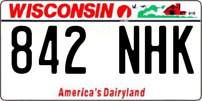 WI license plate 842NHK