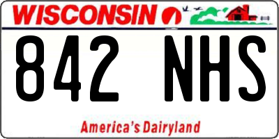 WI license plate 842NHS