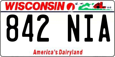 WI license plate 842NIA