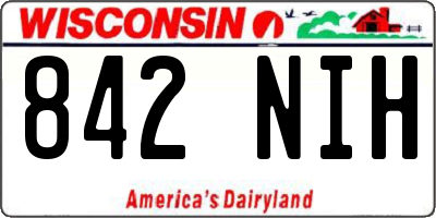 WI license plate 842NIH