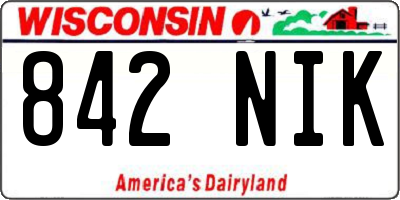 WI license plate 842NIK