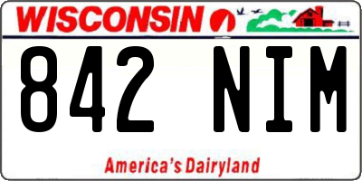 WI license plate 842NIM