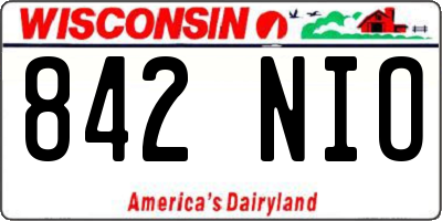 WI license plate 842NIO