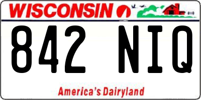 WI license plate 842NIQ
