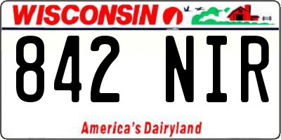 WI license plate 842NIR