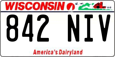 WI license plate 842NIV