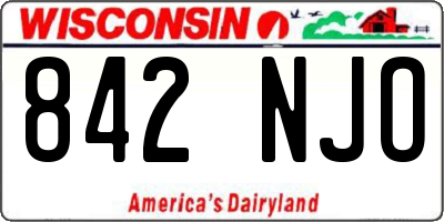 WI license plate 842NJO