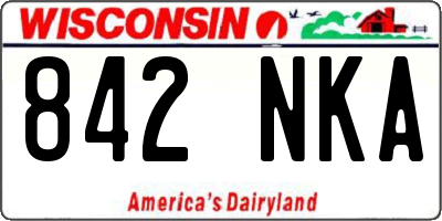 WI license plate 842NKA