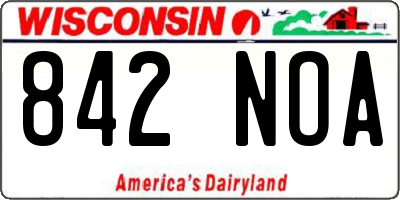 WI license plate 842NOA