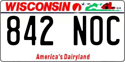 WI license plate 842NOC