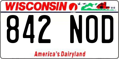 WI license plate 842NOD