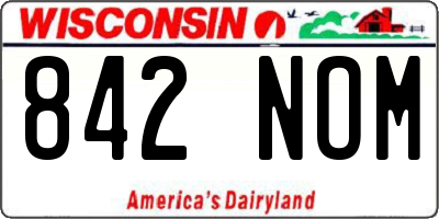WI license plate 842NOM