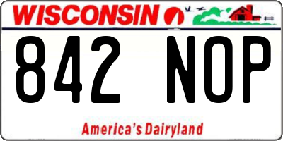 WI license plate 842NOP