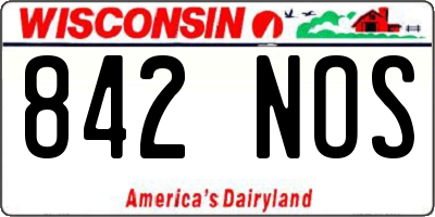 WI license plate 842NOS