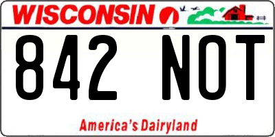 WI license plate 842NOT