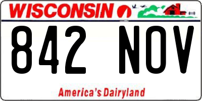 WI license plate 842NOV