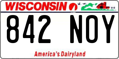 WI license plate 842NOY
