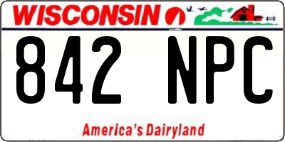 WI license plate 842NPC