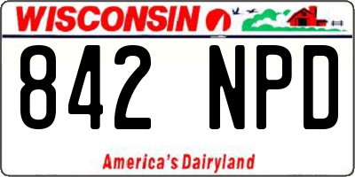 WI license plate 842NPD