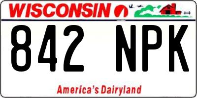 WI license plate 842NPK