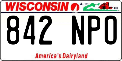 WI license plate 842NPO