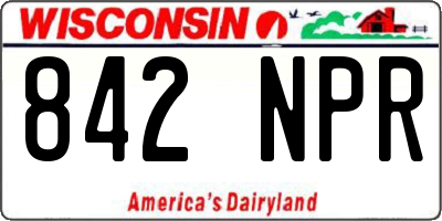WI license plate 842NPR