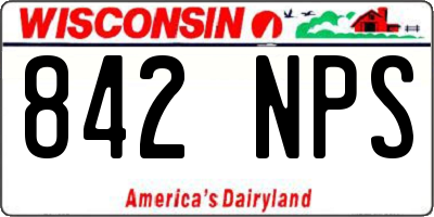 WI license plate 842NPS