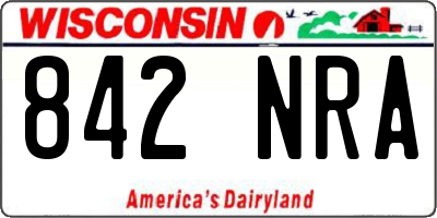 WI license plate 842NRA