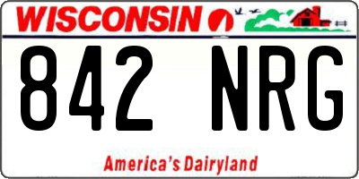 WI license plate 842NRG