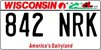 WI license plate 842NRK