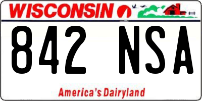 WI license plate 842NSA