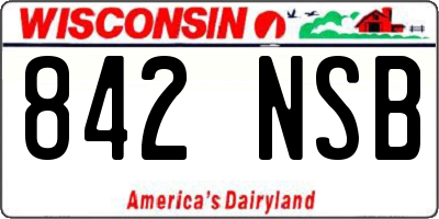 WI license plate 842NSB