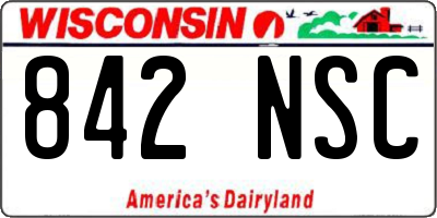 WI license plate 842NSC