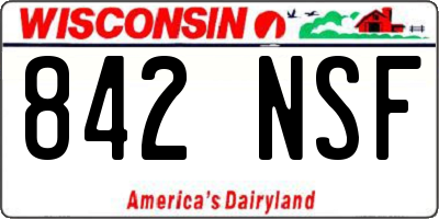 WI license plate 842NSF