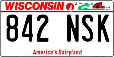WI license plate 842NSK