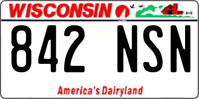 WI license plate 842NSN