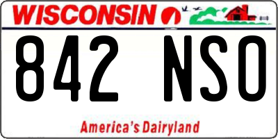 WI license plate 842NSO