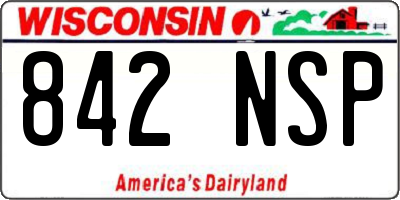 WI license plate 842NSP
