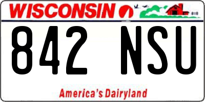WI license plate 842NSU