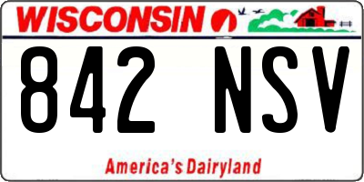 WI license plate 842NSV