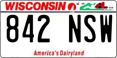 WI license plate 842NSW