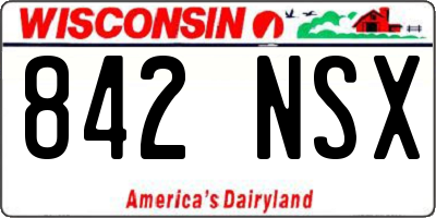 WI license plate 842NSX
