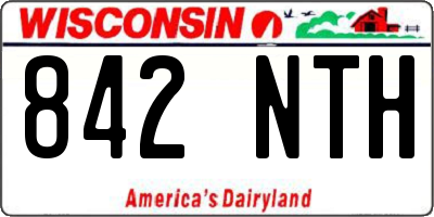 WI license plate 842NTH